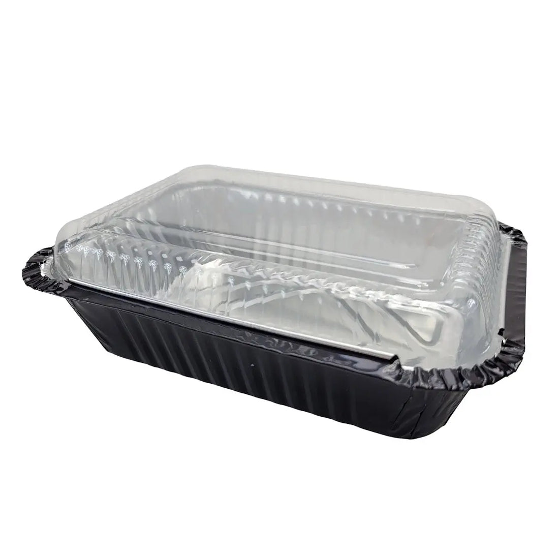 Bandeja para llevar de 1½ lb con tapa de plástico y cubierta de papel de aluminio de colores - Caja de 1000 n.° 7650P