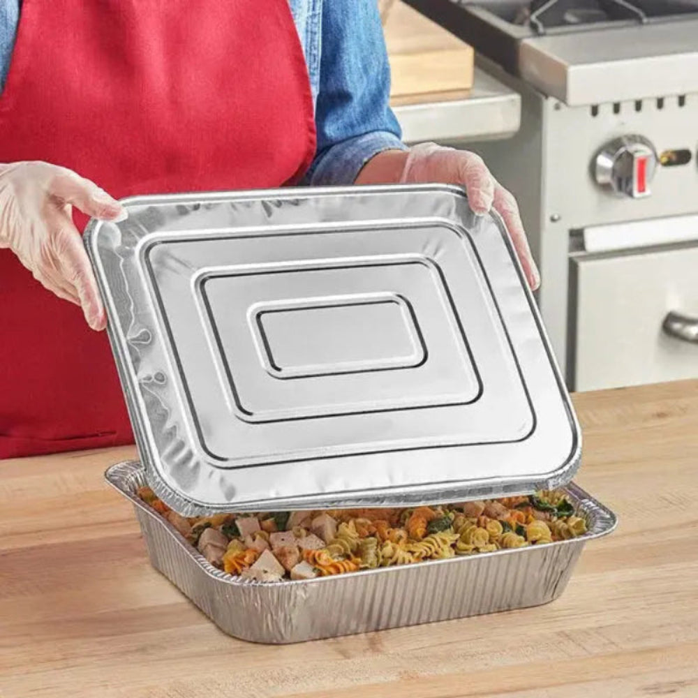Disposable Foil Lids for Half Size Steam Table Pan - Case of 100 - #8200