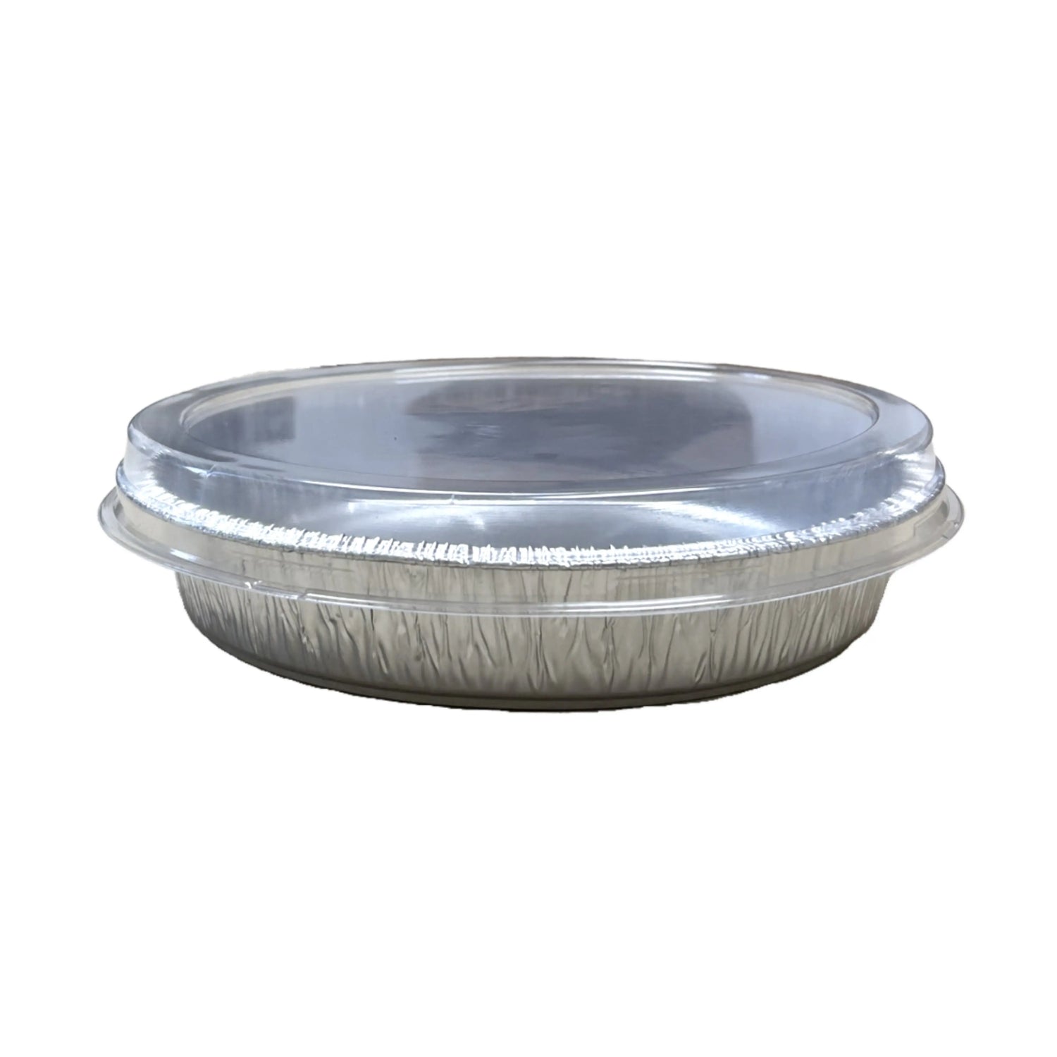 Handi-Foil 9" Round Handistax Take-out Container with Clear Plastic Lid - Case of 150 - #846 Handi-Foil