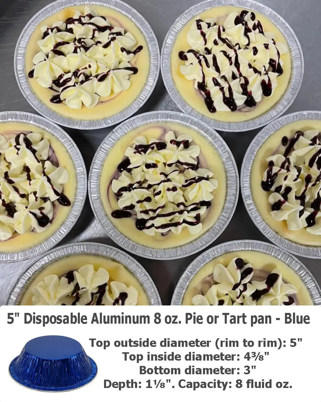 KitchenDance 5" Disposable Colored 8 oz. Individual Size Foil Tart /Pie Pan Case of 2000 - #501NL KitchenDance