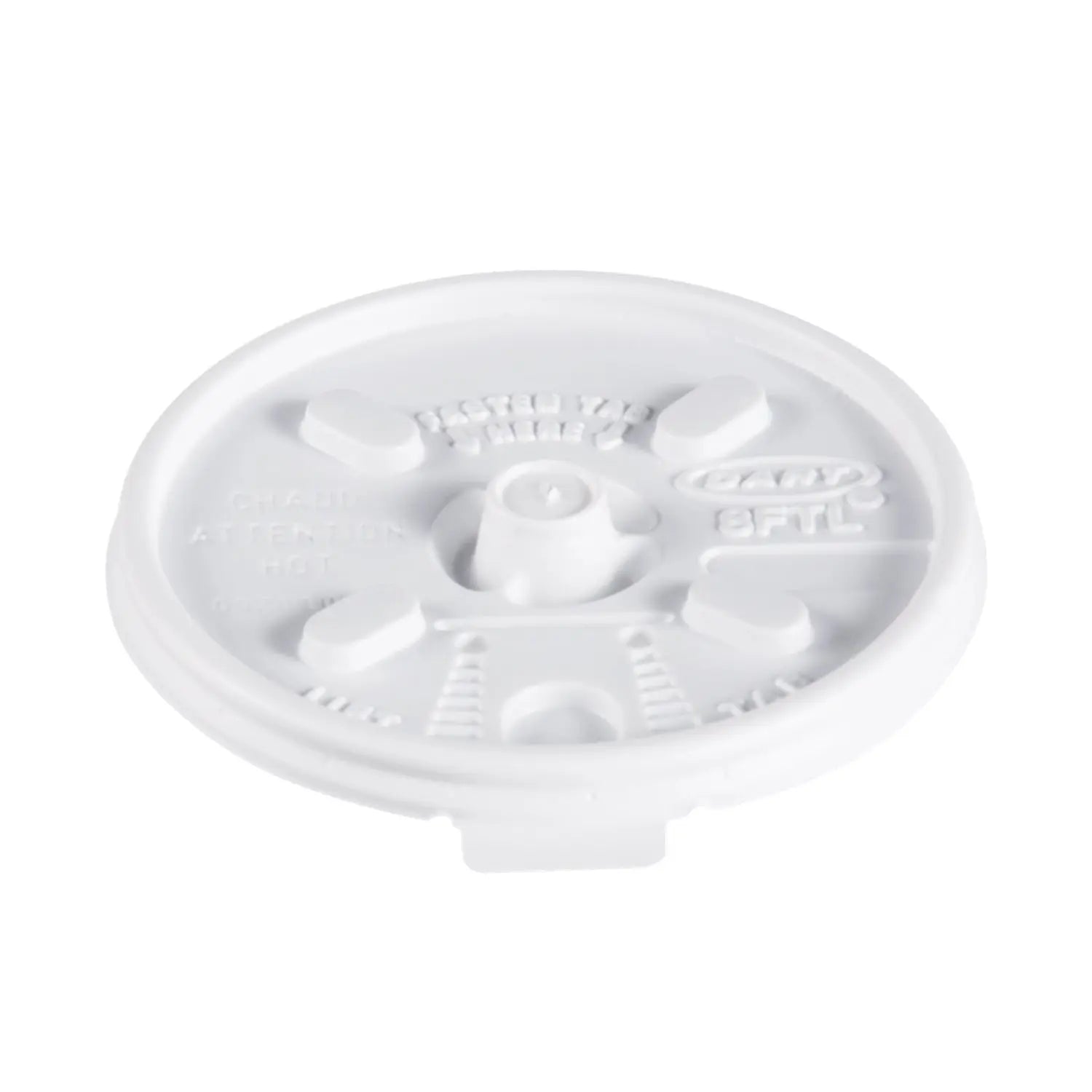 Dart Solo 8 oz. White  HIPS Plastic Lift 'n' Lock Lid - Case of 1000 - #8FTL Dart Container