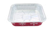 8" Square Holiday Cake Pan with Plastic Lid - Case of 100  #9101X Durable Packaging
