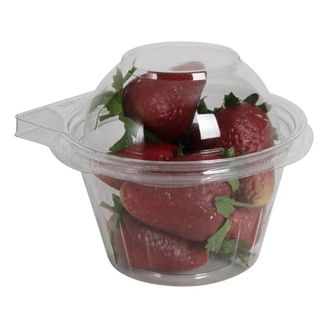 Inline Plastics Safe-T-Fresh Tamper Evident & Tamper Resistant 8 oz. Clamshell Cup with Dome Lid - Case of 272 - #TS8CCRD Inline Plastics
