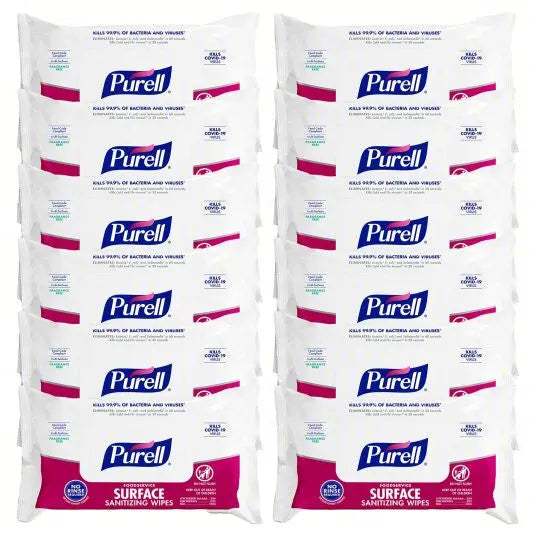 Purell Foodservice Sanitizing Wipes Flat packs- Case of 12 packs of 72 count Purell