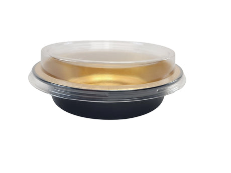 Handi-Stax 7" Round Gourmet To-Go Take Out Pans with Lids - Case of 50 Handi-Foil