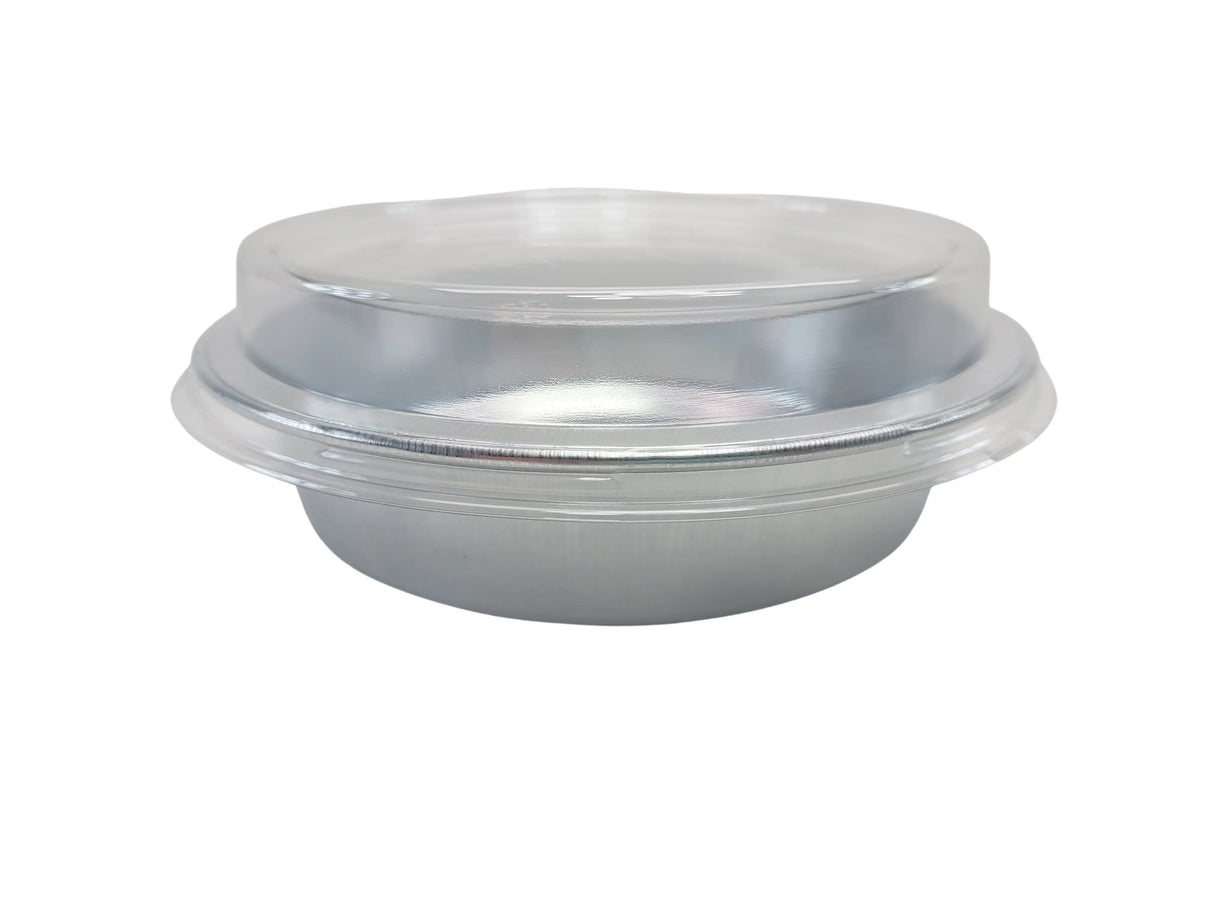 Handi-Stax 9" Round Gourmet To-Go Take Out Pans with Lids - Case of 50 Handi-Foil