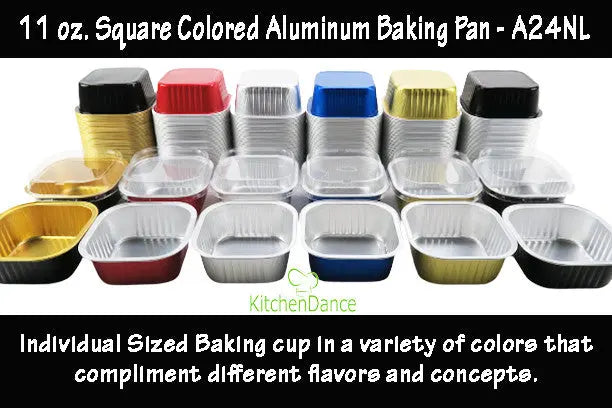 11 oz  Square Colored Aluminum Dessert Pans - Case of 1000  #A24NL KitchenDance