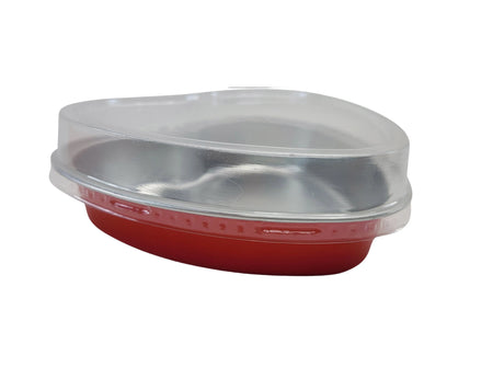 8 oz. Colored Heart Shaped Dessert or tart pan with Plastic Lid - Case of 1000 - #A255P Aikou
