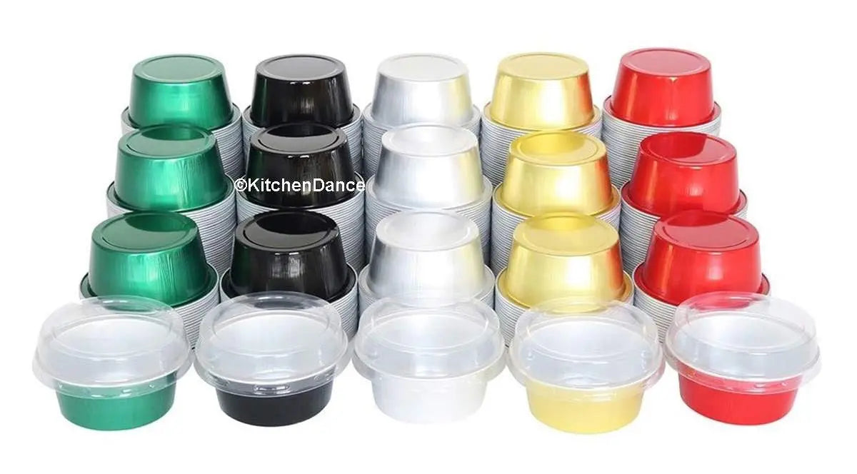 1½ oz. Colored Mini Foil Cups with Snap-on Lid - Case of 2000  #A45P KitchenDance