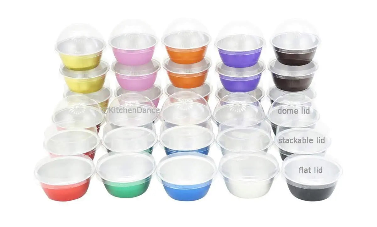 4 oz. Disposable Colored Aluminum Ramekins with Lids Case of 2000- #A50P KitchenDance