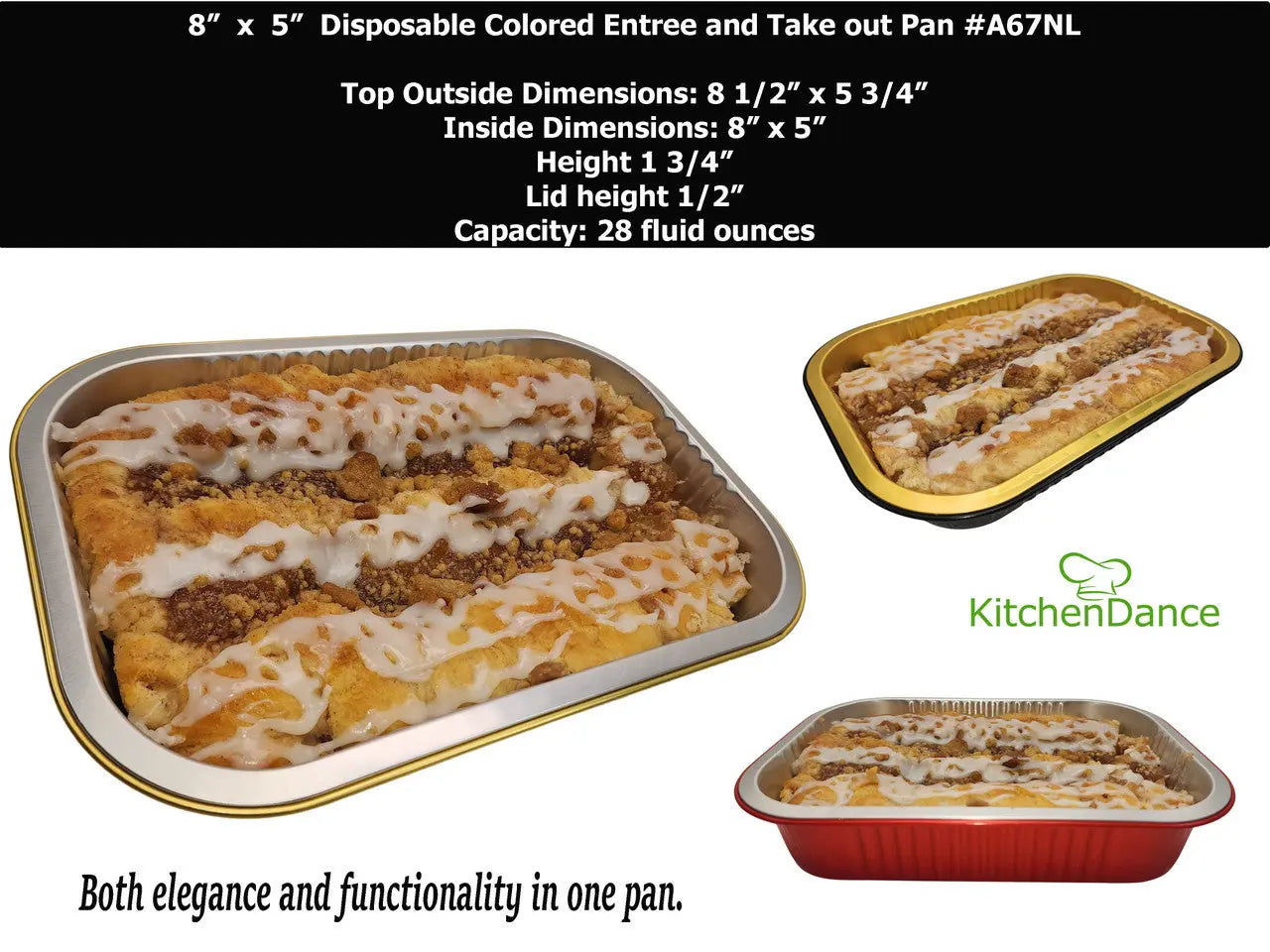 8" x 5" Colored Heavy Aluminum Entrée Pan - Case of 500 - #A67NL KitchenDance