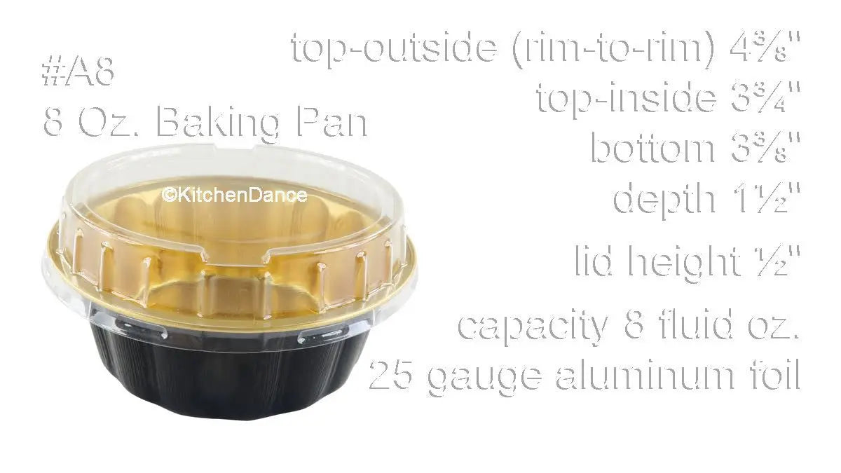 8 oz. Round Colored Disposable Foil Pan with Snap-on Plastic Lid - Case of 1000 - #A8P KitchenDance