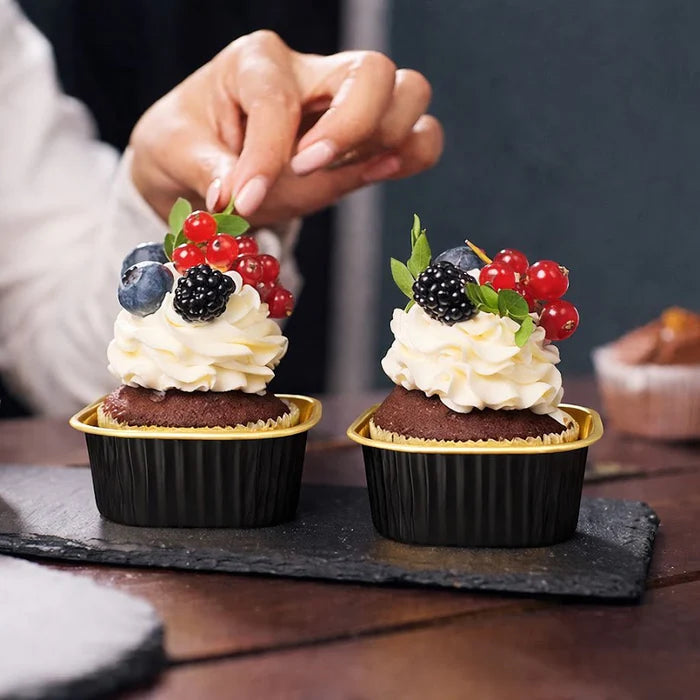 Moldes para postres de aluminio de colores cuadrados de 11 oz - Caja de 1000 #A24NL