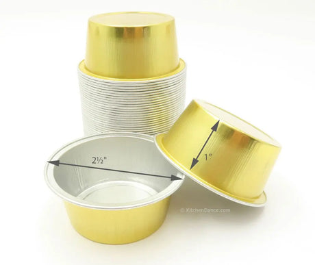 1½ oz.  Mini Disposable Aluminum Foil Cups - Case of 2000 - #A45NL KitchenDance