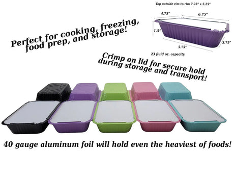1½ lb. Colored Foil Carryout Pan with Board Lid - Case of 1000 - #7650L KitchenDance