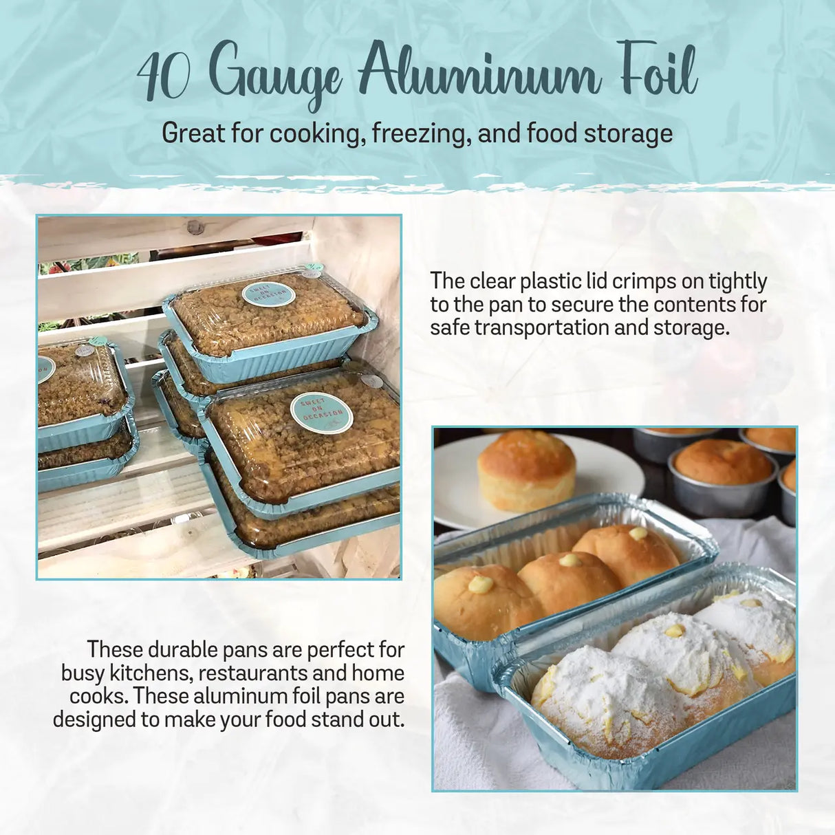 1½ lb. Colored Foil Carryout Pan w/ Plastic Lid - Case of 1000 #7650P KitchenDance