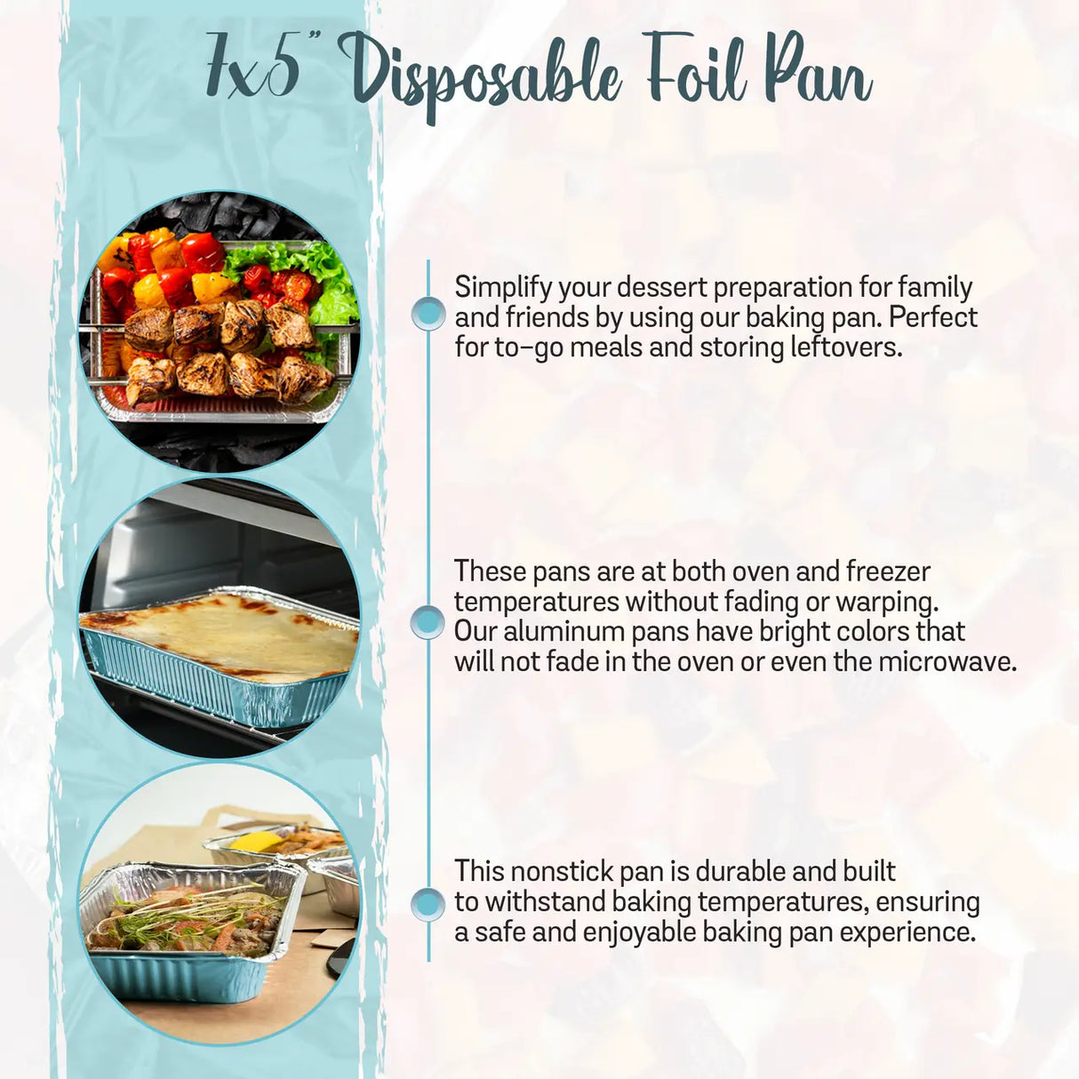 1½ lb. Colored Foil Carryout Pan w/ Plastic Lid - Case of 1000 #7650P KitchenDance