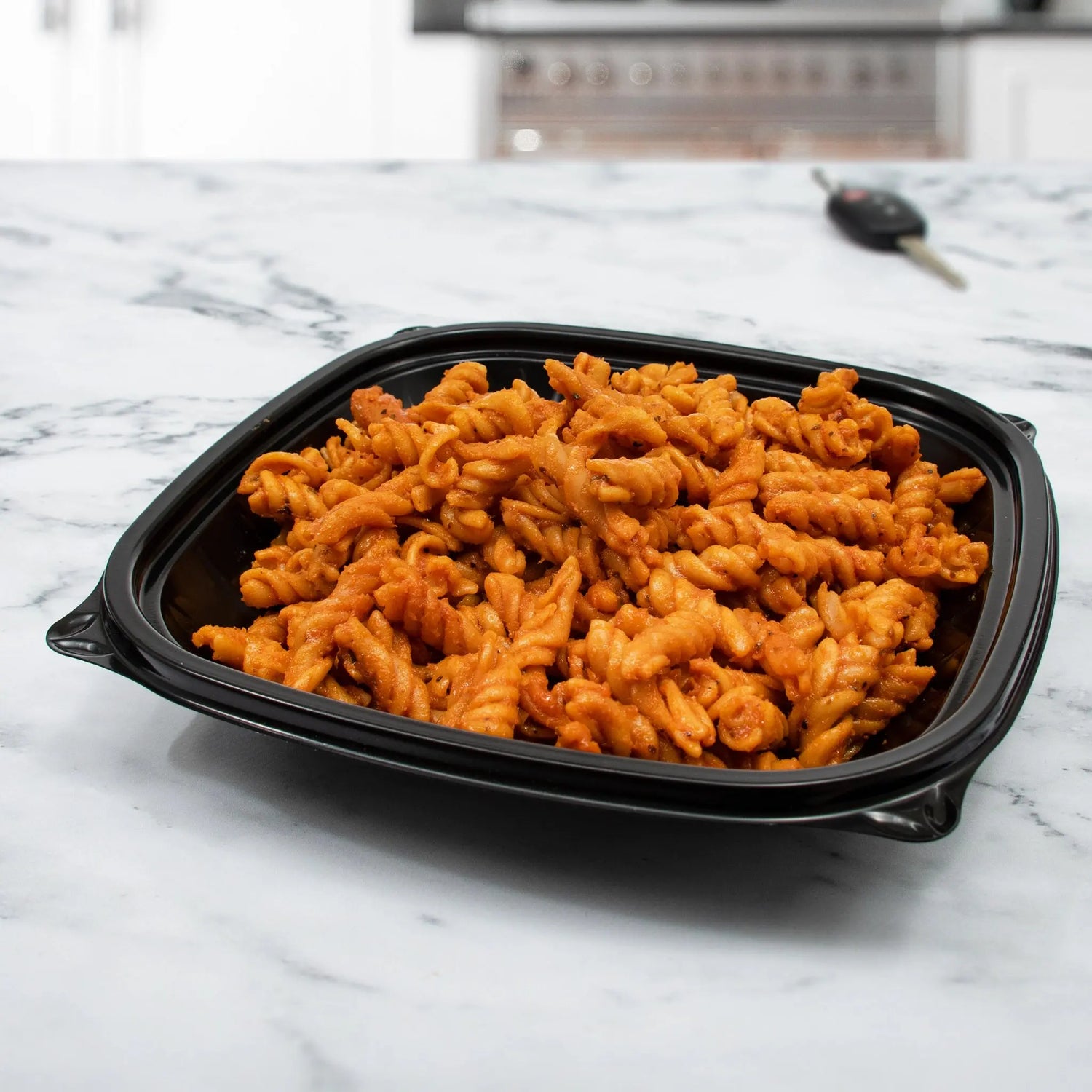 Dart 32 oz. Black Square Microwavable Plastic Bowl - Case of 252 - #B32SB Dart Container