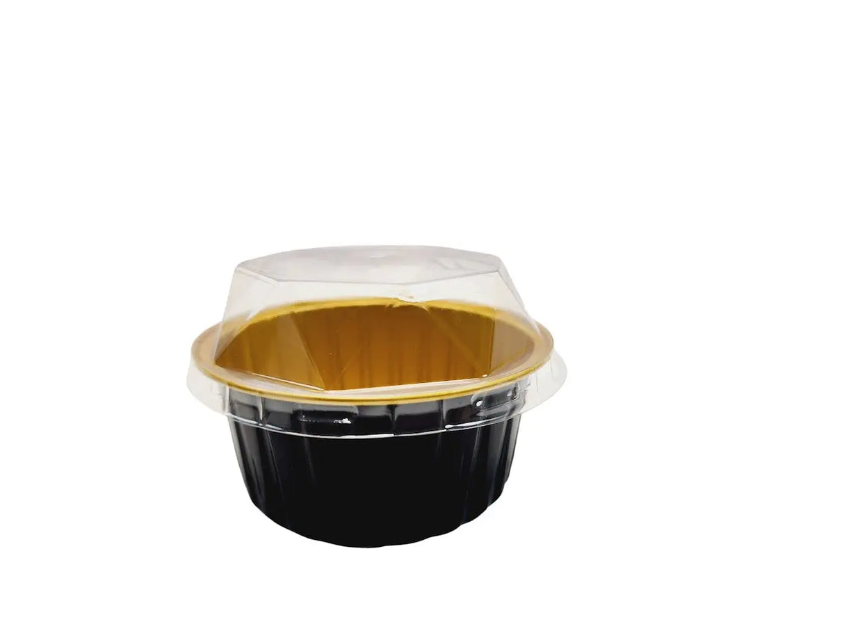 4.5 oz.  Colored Aluminum Dessert Cup w/ Plastic Lid- Case of 2000- #A35P KitchenDance