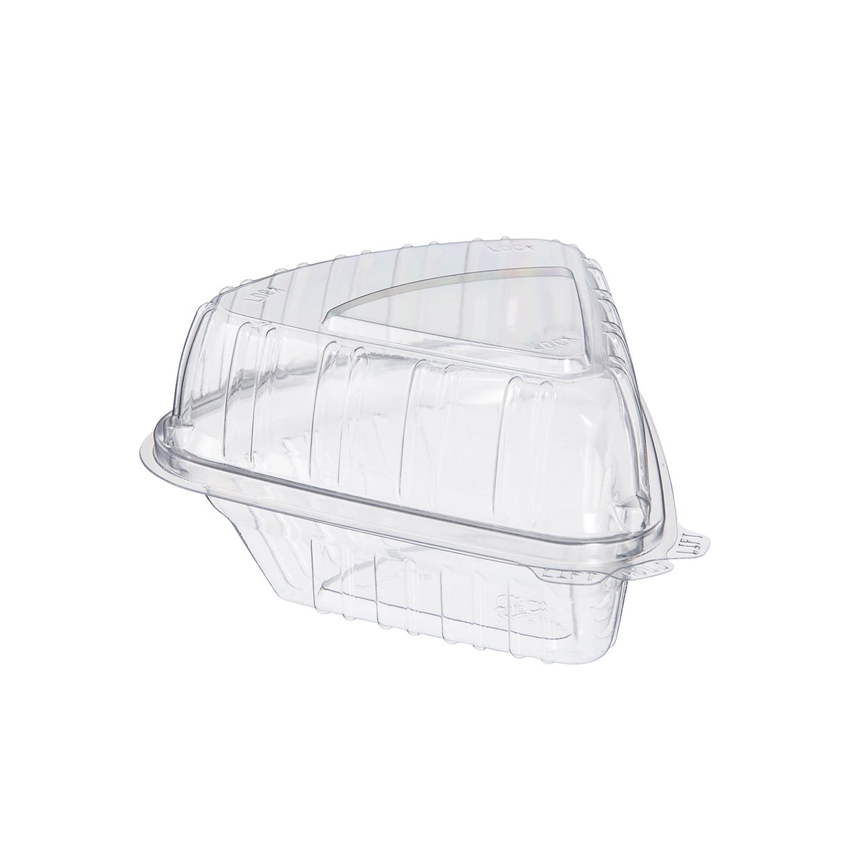 Disposable Plastic Hinged Pie Slice Container - Case of 250 - #C54 Dart