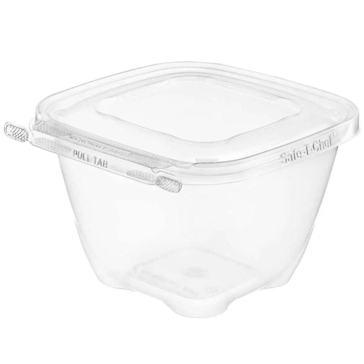 Safe-T-Chef 5x5 Tamper Evident & Tamper Resistant Microwaveable Clamshell Container, 32 oz. - Case of 224 - #CC532F Inline Plastics