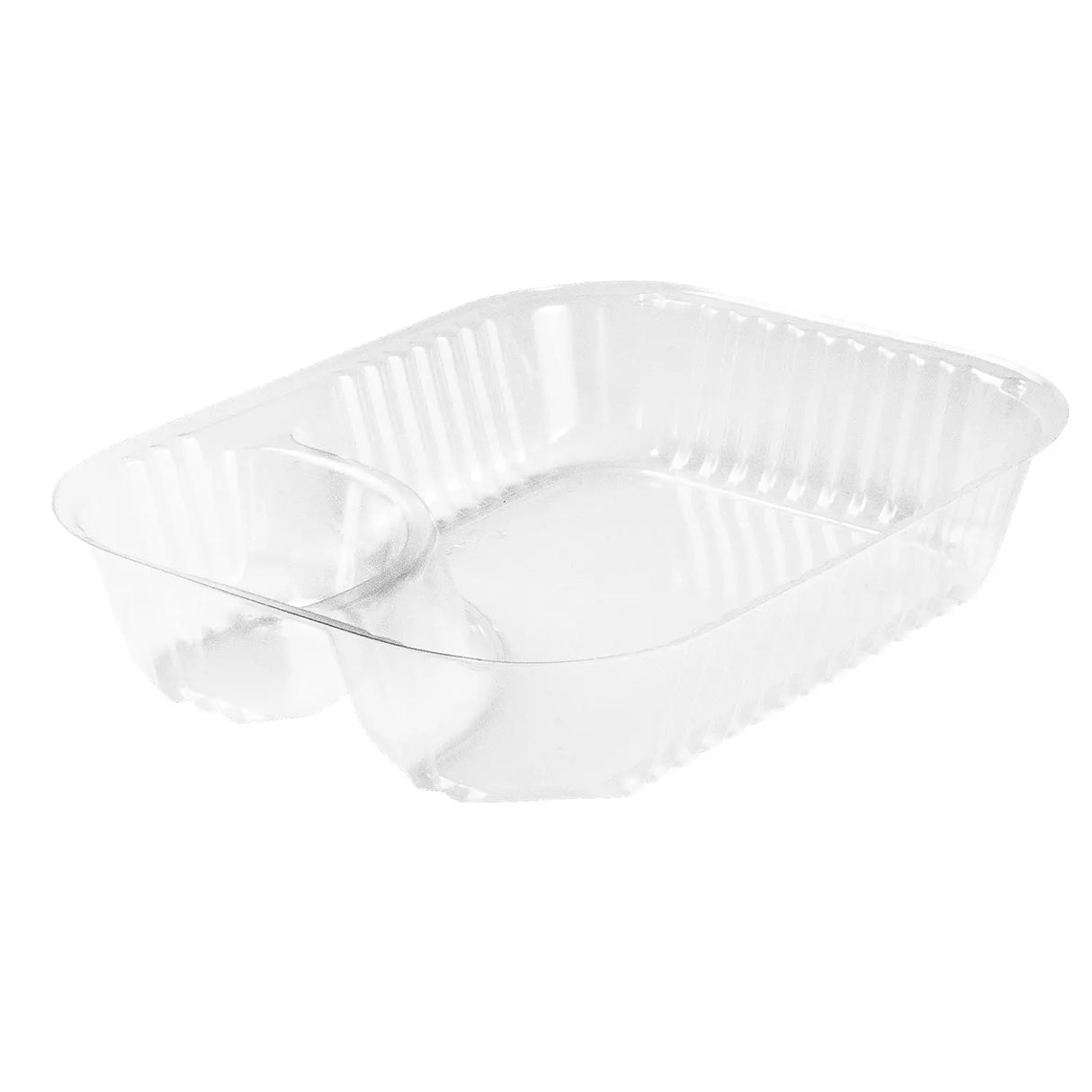 Dart Clear OPS Plastic 2 Compartment Large Nacho Tray - Case of 500 - #C68NT2 Dart Container