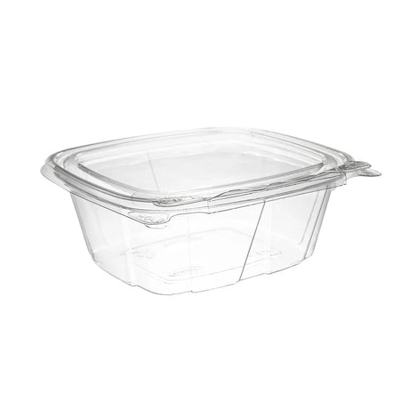 Dart 12 oz. Clear PET Plastic Tamper Evident & Tamper Resistant Container w/ Flat Lid - Case of 200 - #CH12DEF Dart Container