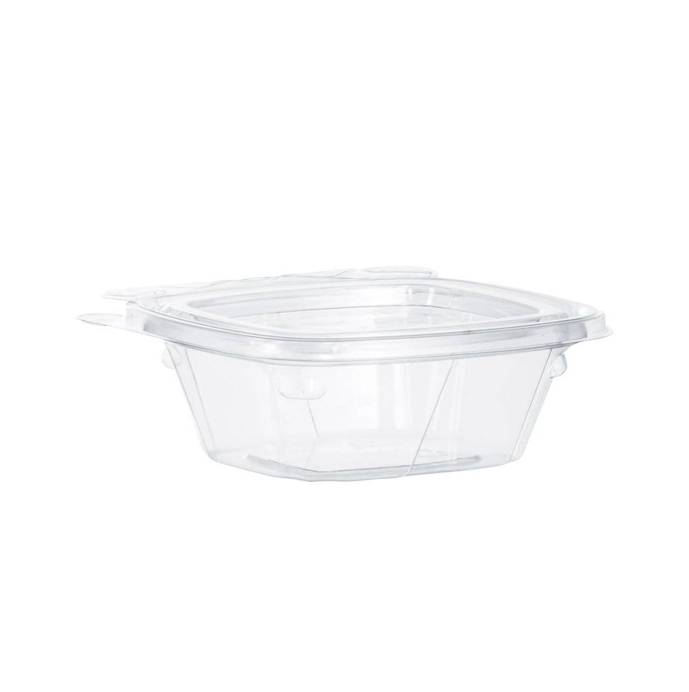 4 oz. PET Plastic Tamper-Evident/Resistant Clear Container with Flat Lid - Case of 400 - #CH4DEF