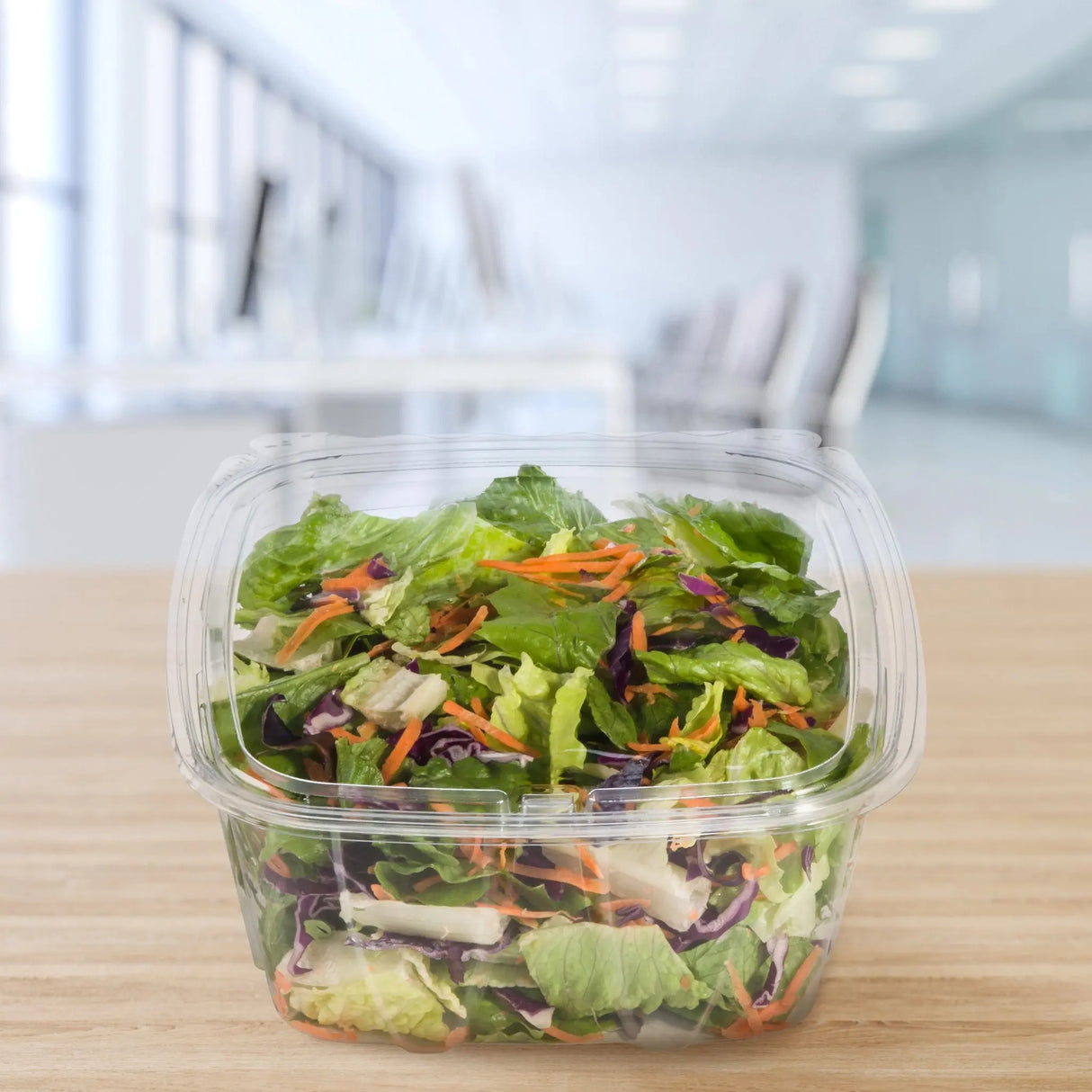 Dart 64 oz. Clear PET Plastic Tamper-Evident/Resistant Container w/ Flat Lid - Case of 200 - #CH64DEF Dart Container