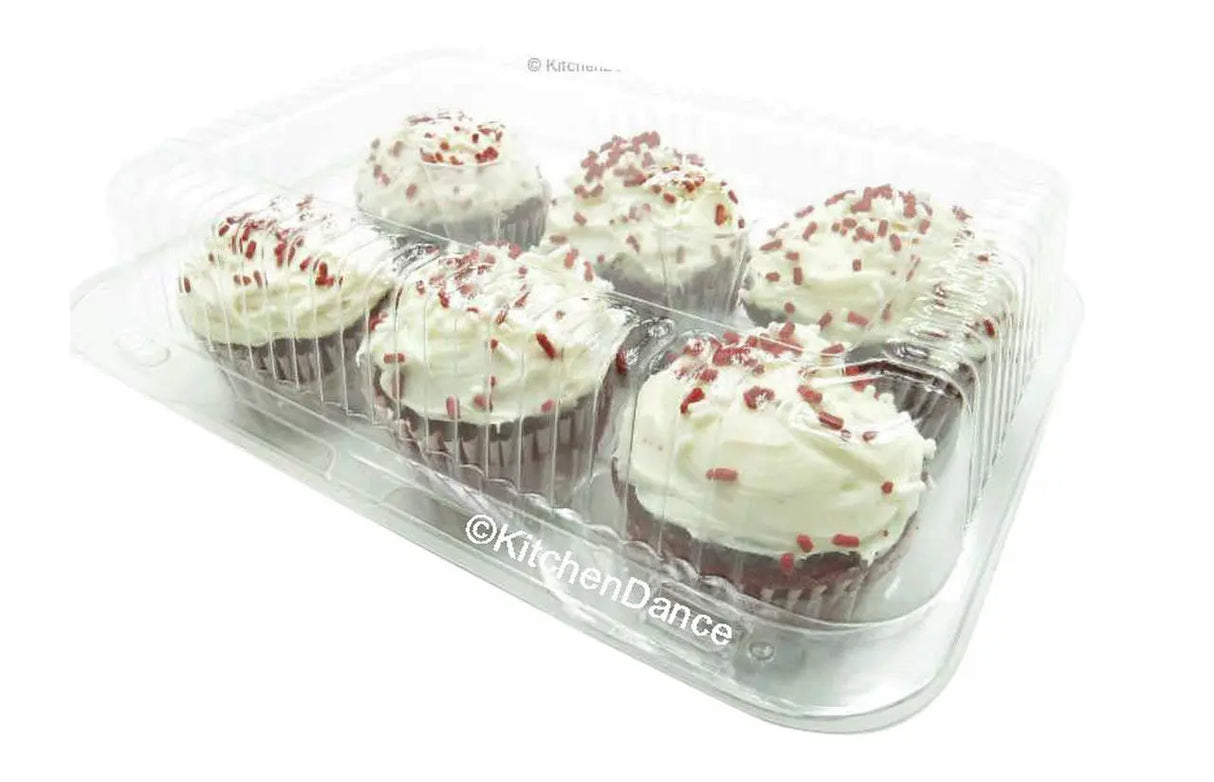 6 Count Plastic Cupcake Container with Dome Lid - Case of 300 - #CPC46 Inline Plastics