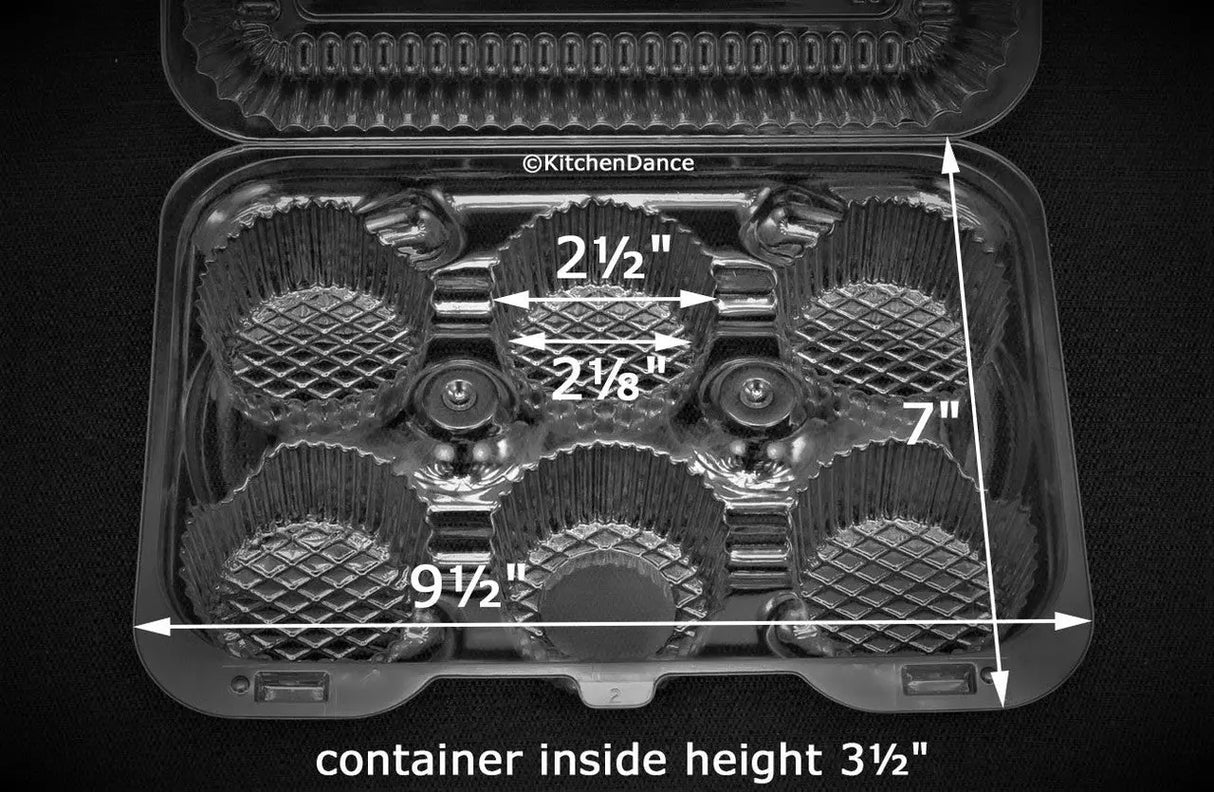 High Dome 6 Count Plastic Cupcake Container - Case of 300 - #CPC56 Inline Plastics