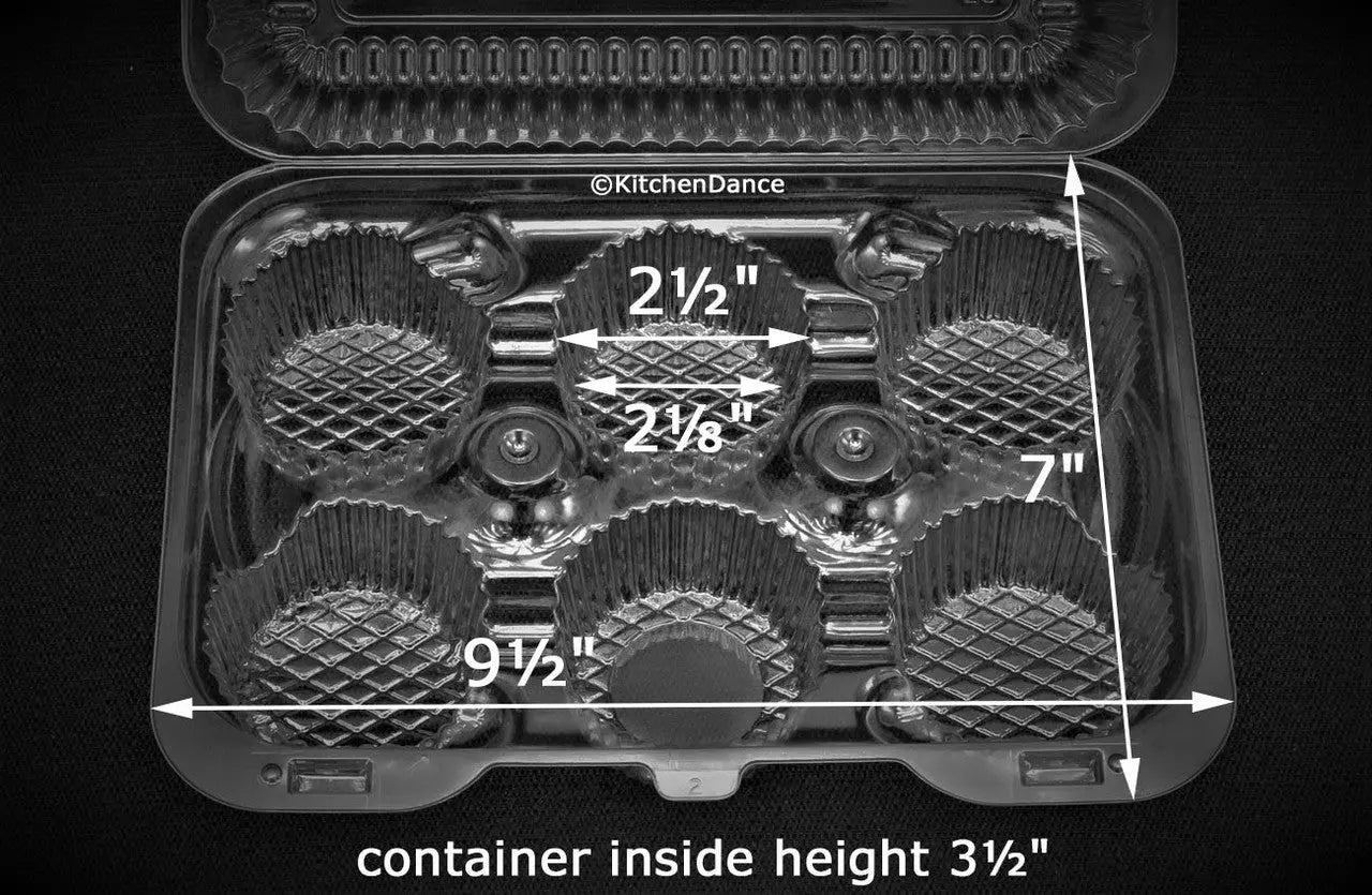 High Dome 6 Count Plastic Cupcake Container - Case of 300 - #CPC56 Inline Plastics