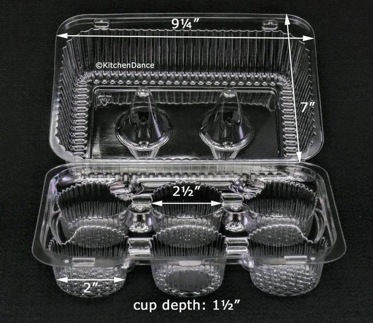High Dome 6 Count Plastic Cupcake Container - Case of 300 - #CPC56 Inline Plastics