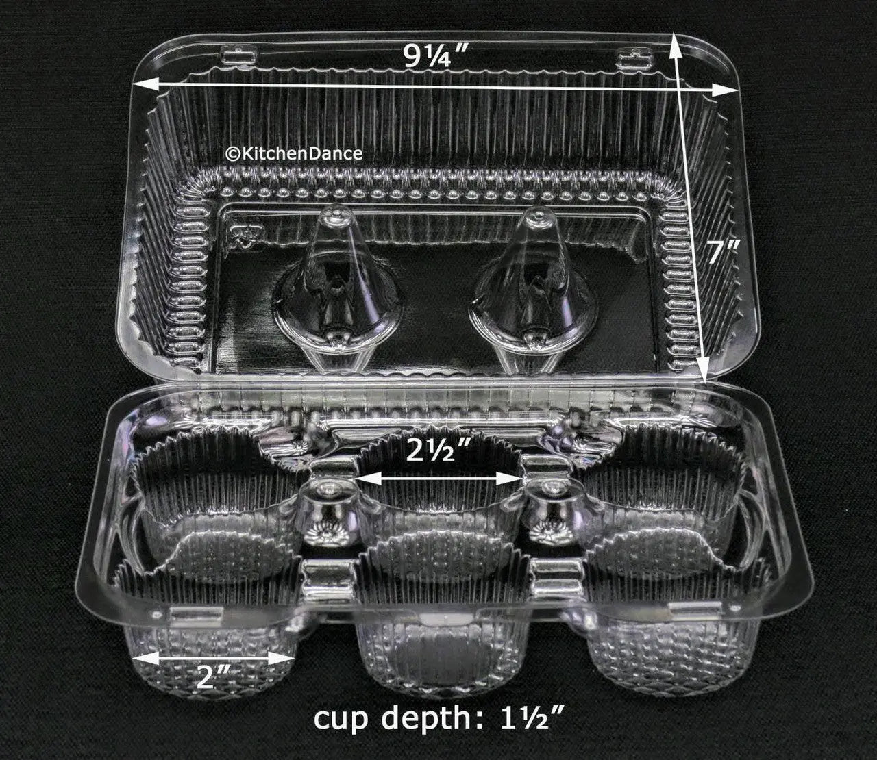 High Dome 6 Count Plastic Cupcake Container - Case of 300 - #CPC56 Inline Plastics