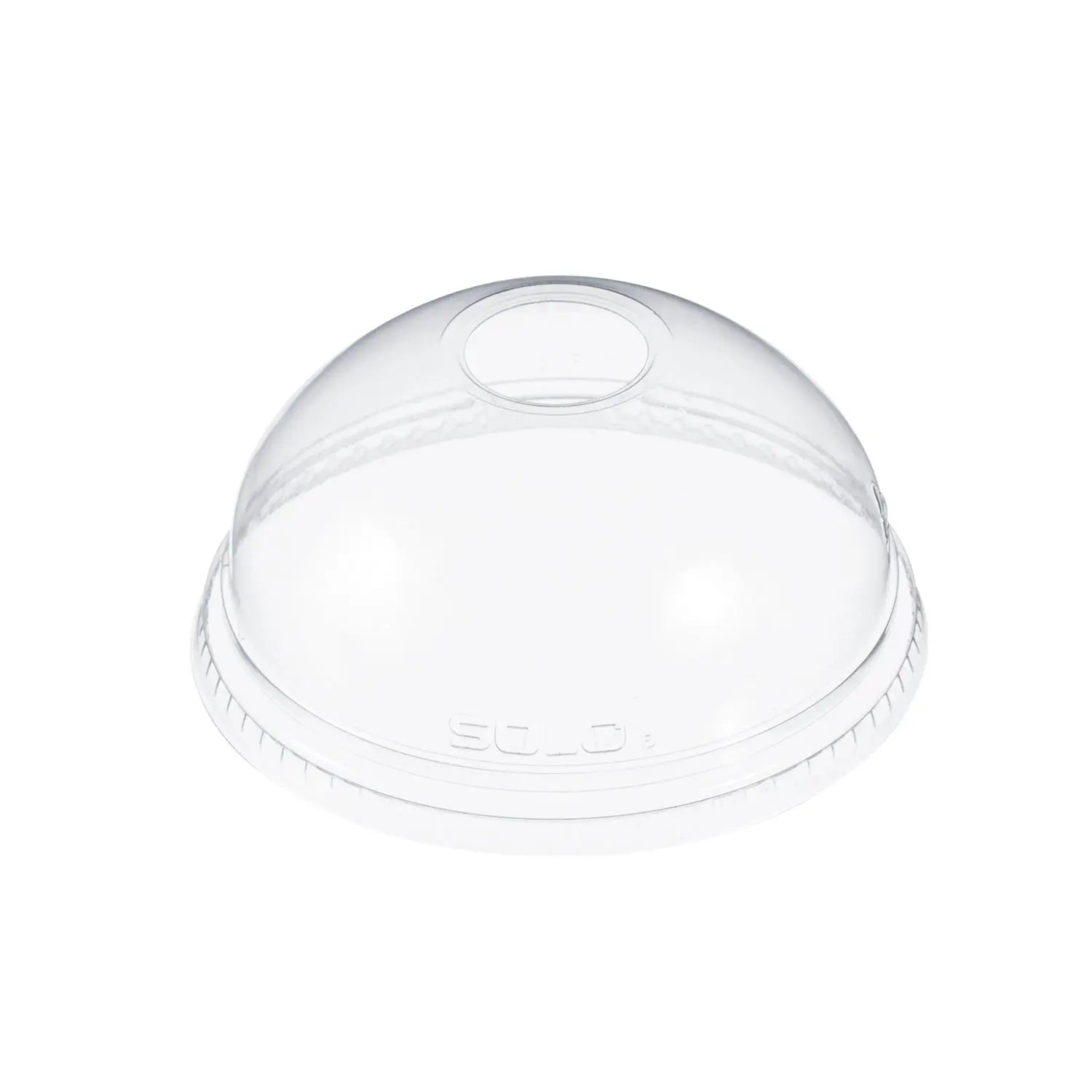 Dart Solo 5.5-24 oz. Clear PET Plastic Dome Lid with 1" Hole - Case of 1000 - #DLR626 Dart Container