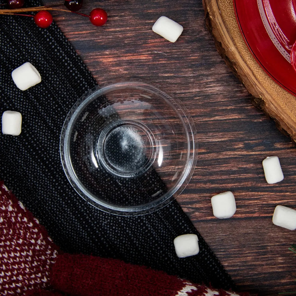 3.5-20 oz. Clear PET Plastic Dome Lid with No Hole - Case of 1000 - #DNR662 Dart Container