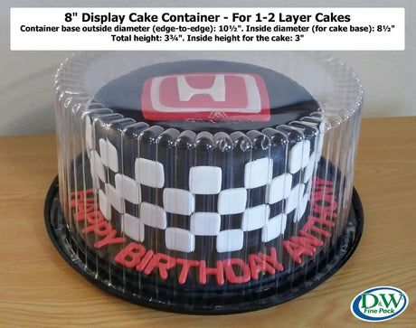 8" Cake  Container for 1 or 2 layers - Case of 160 - #WG22 D & W Fine pack
