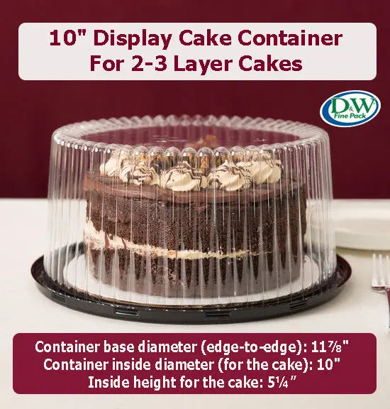 10" Cake Container for 2-3 layers  Case of 80 - #WG40 D & W Fine pack