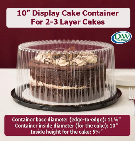 10" Cake Container for 2-3 layers  Case of 80 - #WG40 D & W Fine pack
