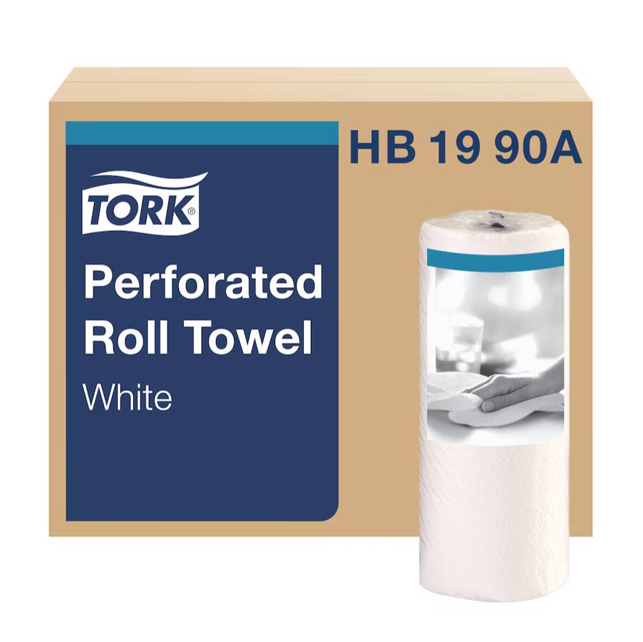Tork 2 Ply Perforated White Roll Towel - Case of 30 - #HB1990A