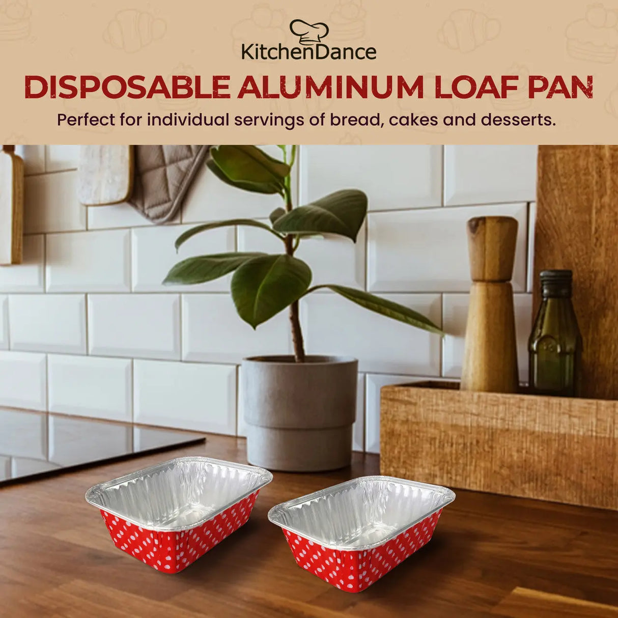 Colored Aluminum Foil 6 Ounce Mini Loaf Pan - Case of 2000  #4004NL KitchenDance