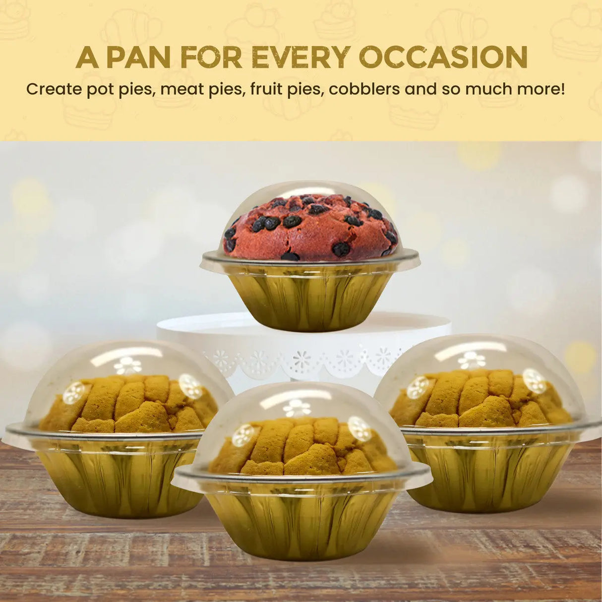 18 oz. Jumbo Disposable Aluminum Pot Pie Pan with Lid- Case of 600 -  #A57P KitchenDance