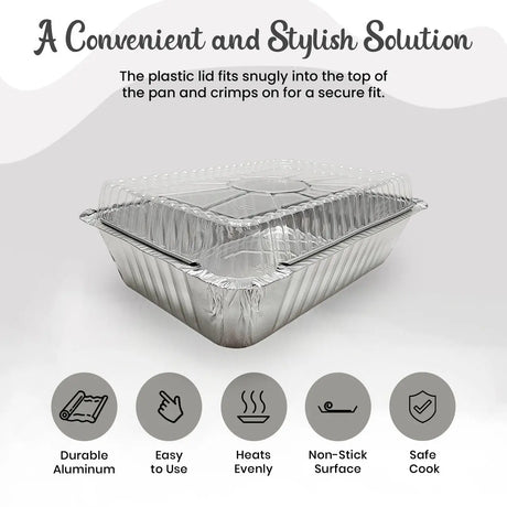 2¼ lb. Disposable Takeout  Pan with Plastic Lid - Case of 500 #250P Handi-Foil