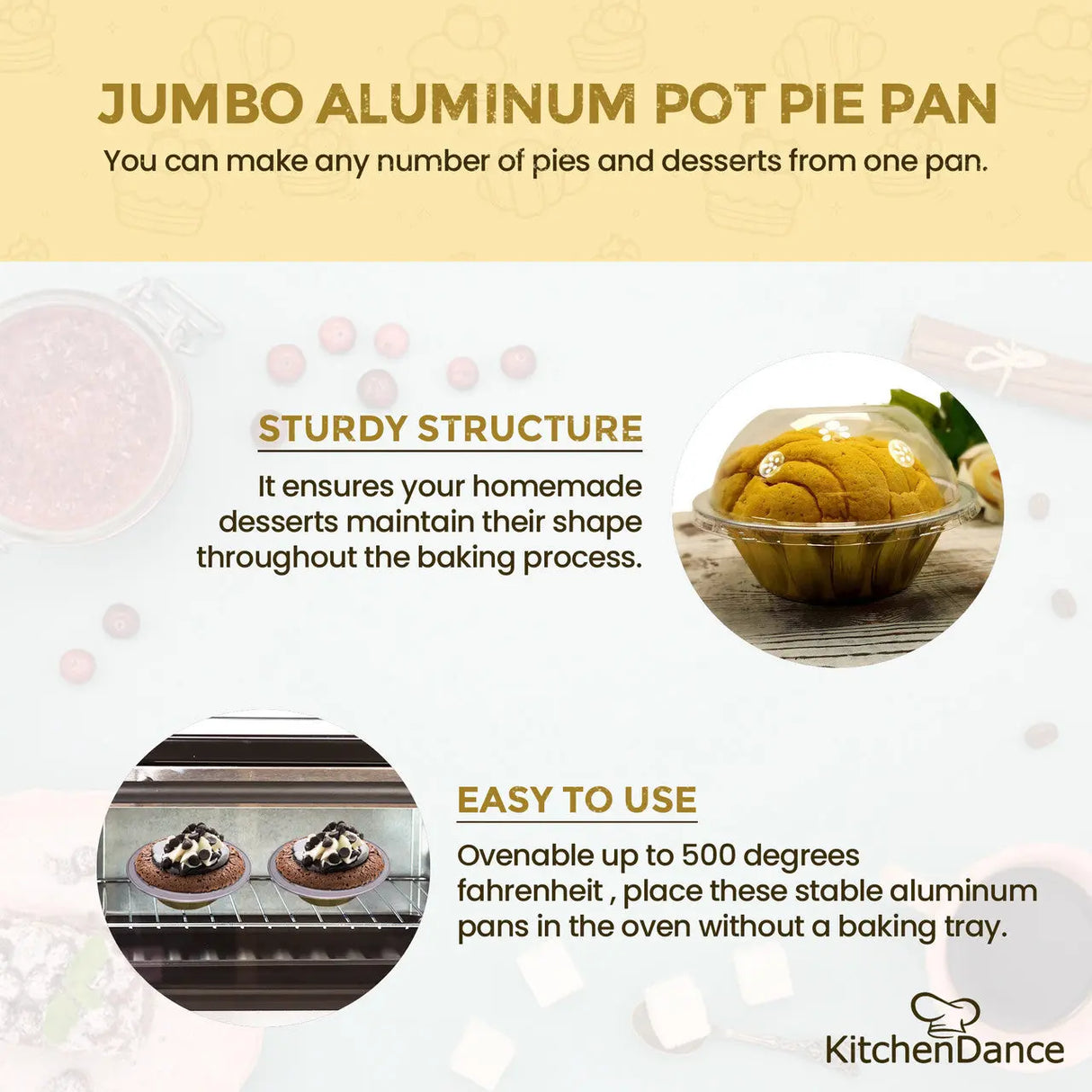 18 oz. Jumbo Disposable Aluminum Pot Pie Pan with Lid- Case of 600 -  #A57P KitchenDance
