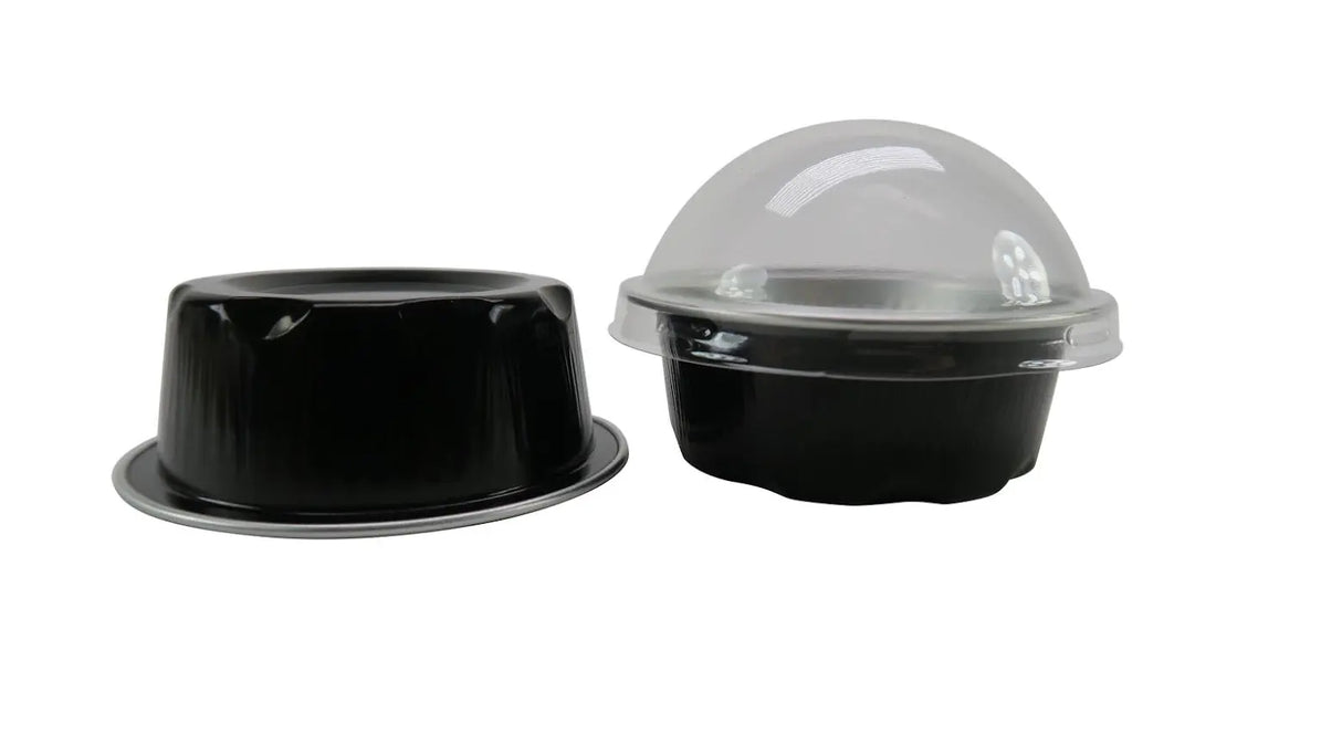 2 oz. Disposable Aluminum Colored Foil Cups with Lids Case of 2000- #A3P KitchenDance