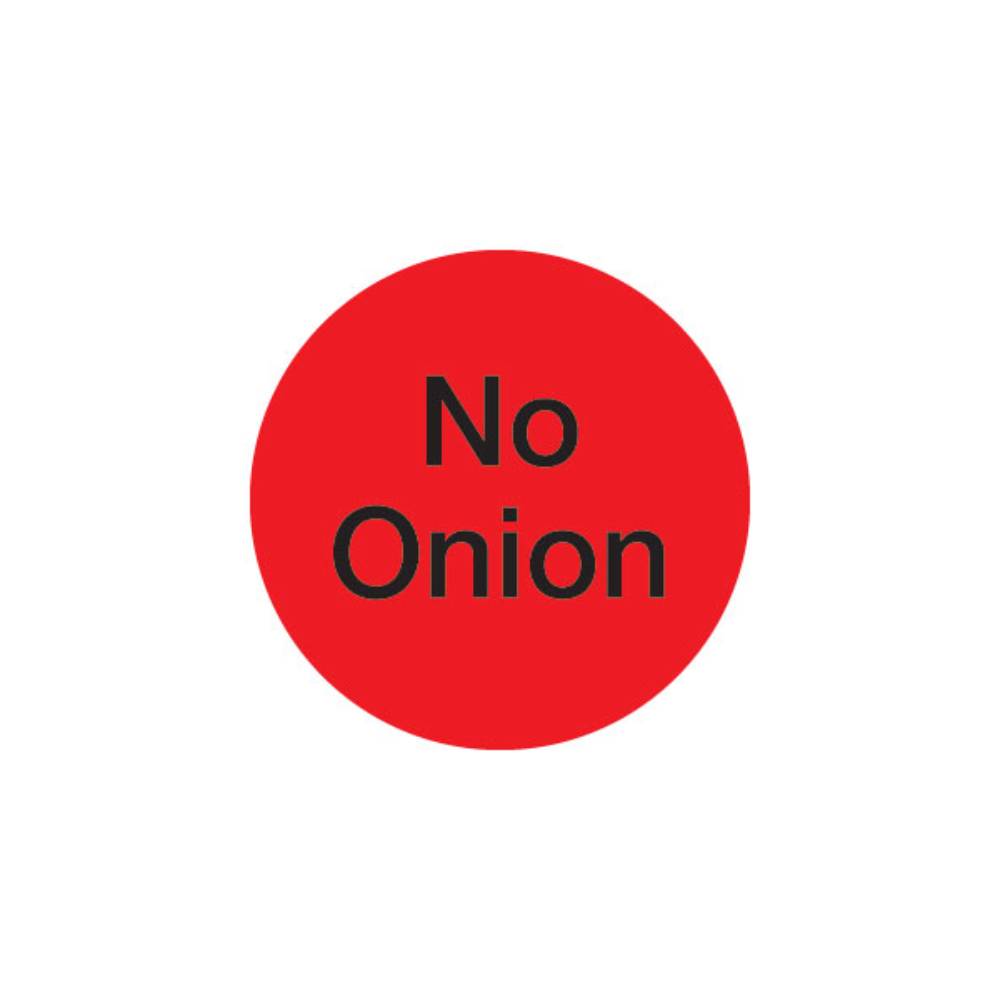 DuraMark 1" No Onion Deli Red Circle Label - Case of 24 - #IT111235