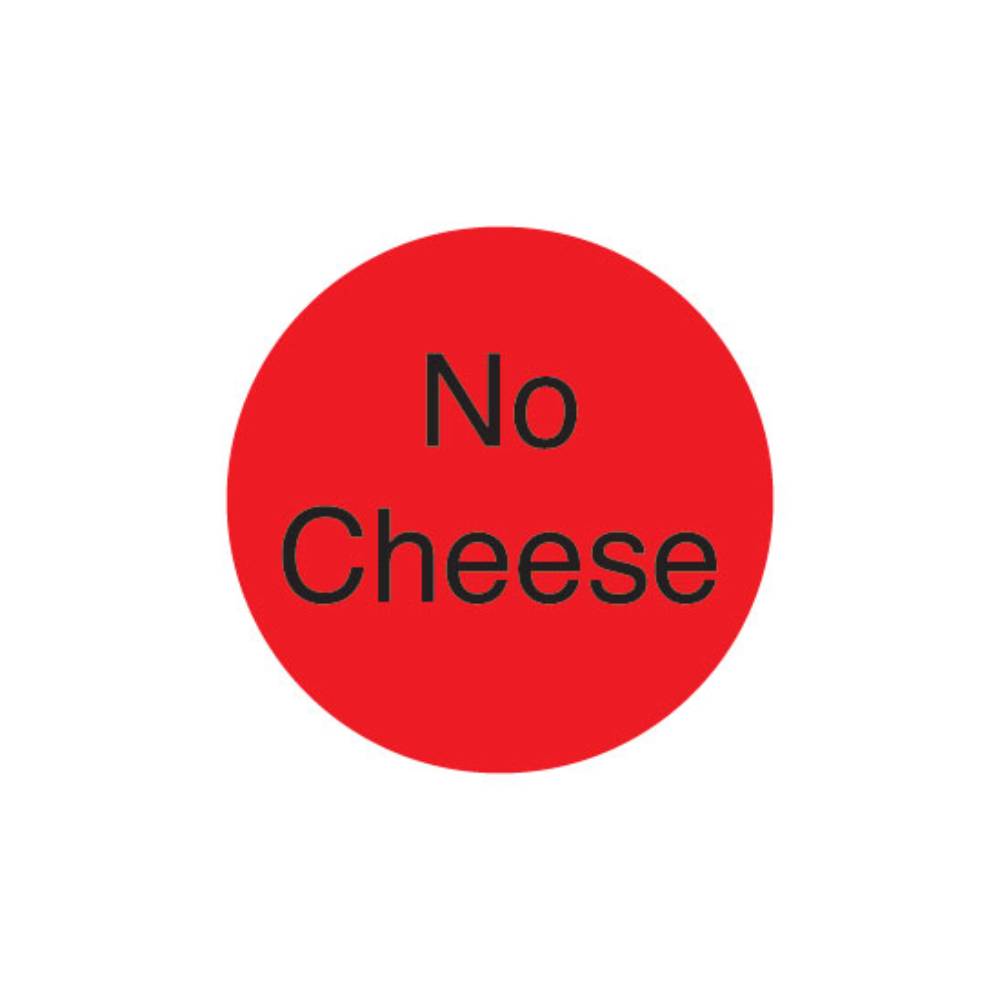 DuraMark 1" No Cheese Deli Red Circle Label - Case of 24 - #IT111238