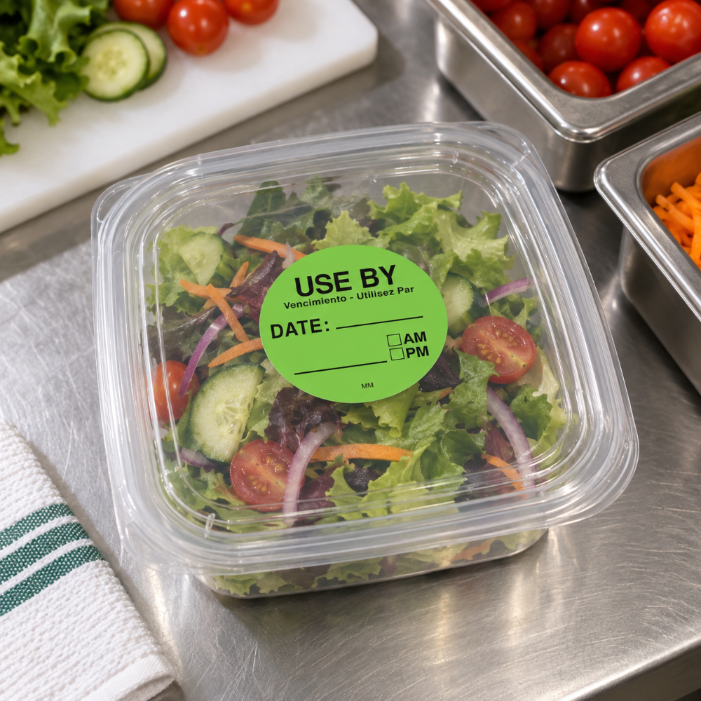 1.5" Use By Removable Green Circle Label - #IT112433
