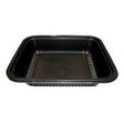8″ X 6.5″ Black Ribbed PP- 1 Compt. HMR Oblong Tray, 32 Oz. With Lid Combo- Case 250 D & W Fine pack