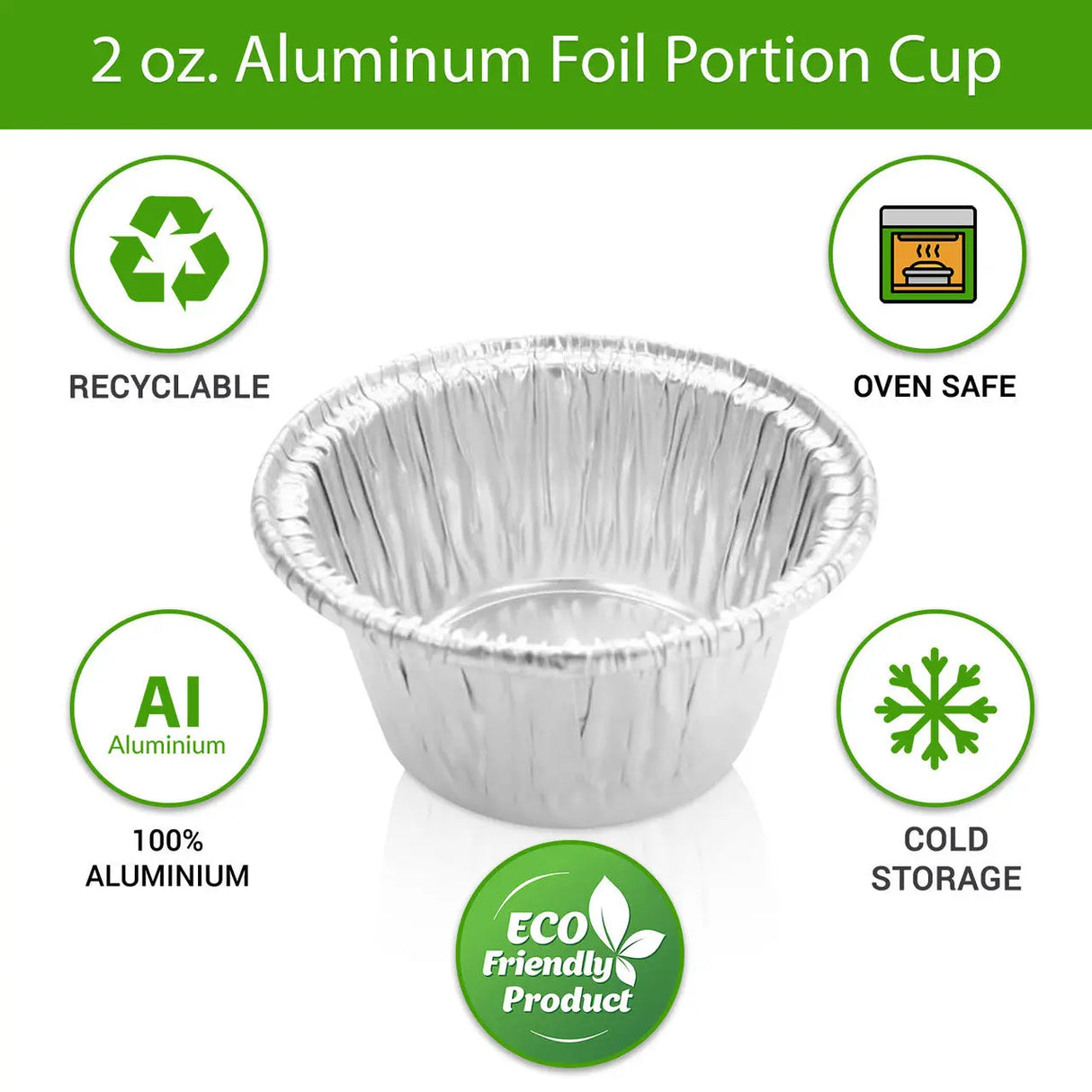2 oz. Disposable Aluminum Foil Cup - Case of 1000 - #S220 KitchenDance